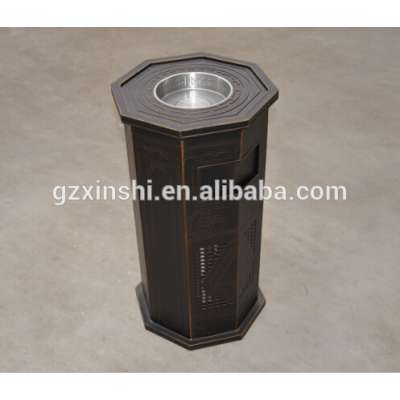 outdoor hexagon cast aluminum trash can