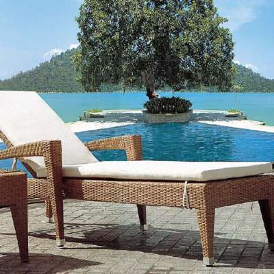 Durable luxury Hotel beach lounger near by swimming pool