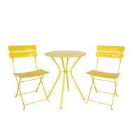 Folding Outdoor 3 Piece Patio Foldable  Table Chairs Set