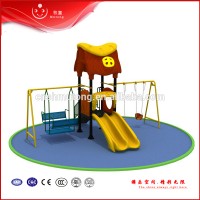 outdoor metal plastic swing with slide